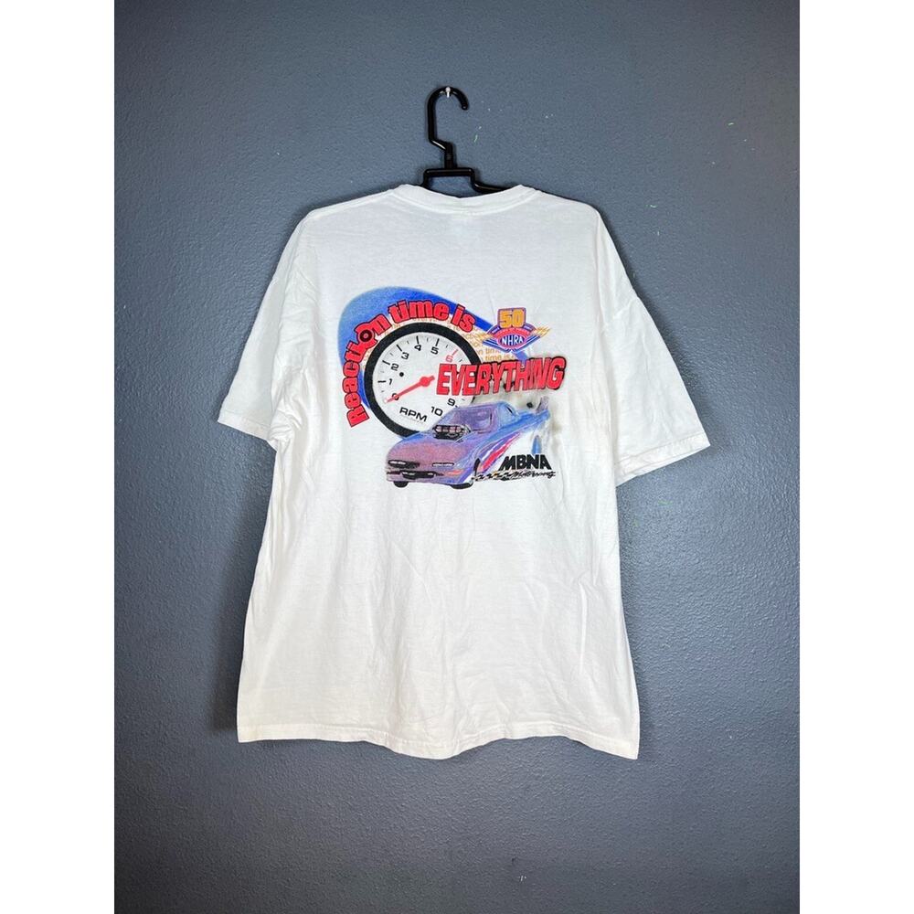 Mbna Motorsports Vtg Mens T Shirt XL NHRA Reaction Time Is Everything 50 Years